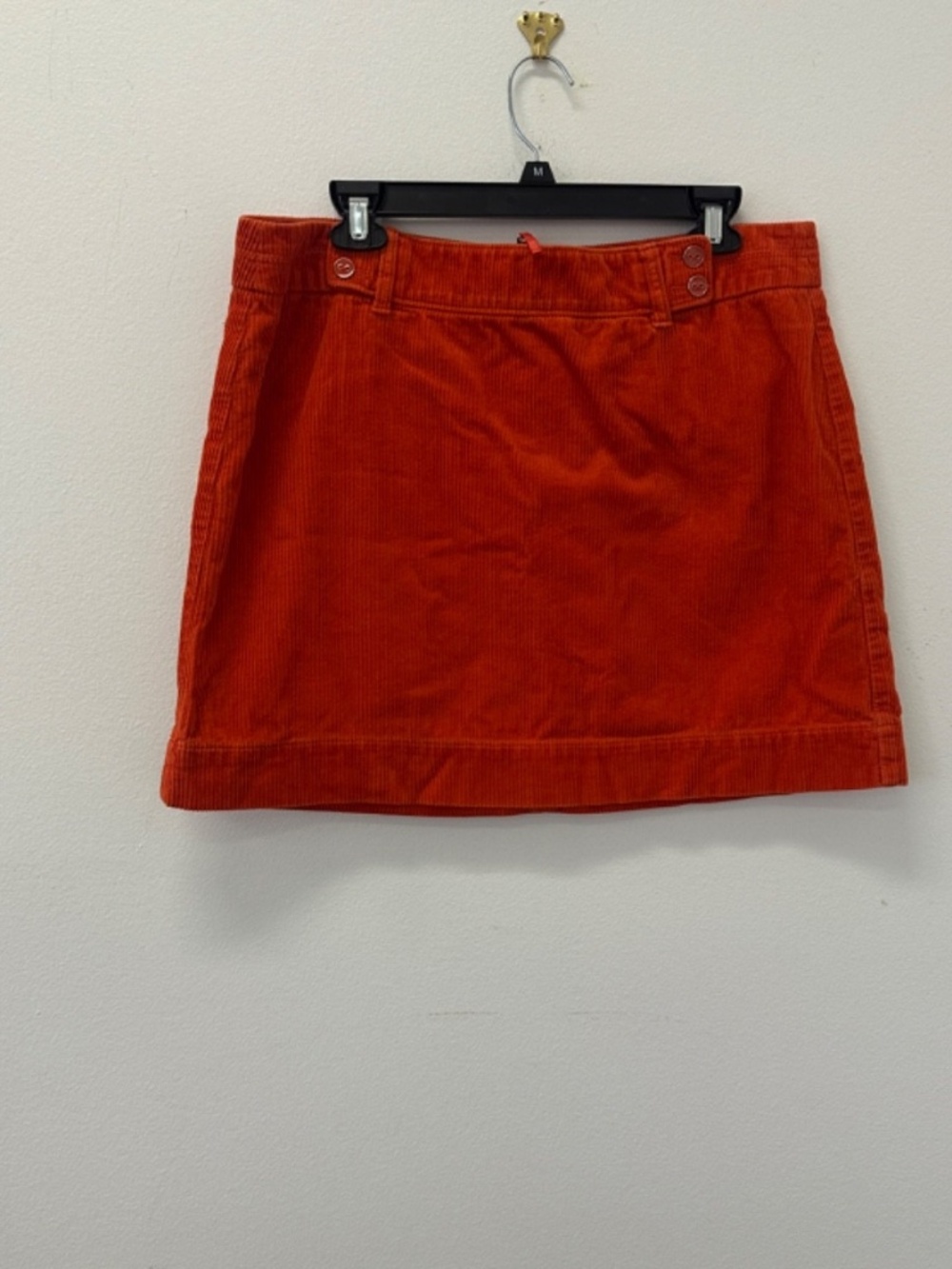 Orange Corduroy Mini Skirt Loft Cotton Women's Size 12 90's Y2k Colorful Fall